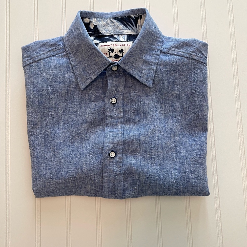 Report Collection Blue Casual Button Down Shirt